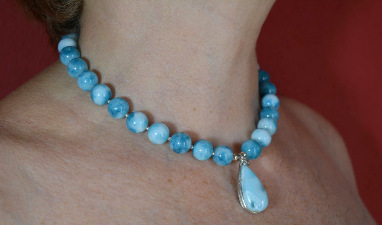 Gargantilla"Del Mar Caribe"(Larimar/plata925) - Imagen 2