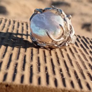 Anillo"Glamour"(perla barroca/plata 925)