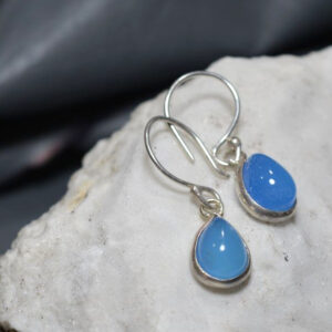 Aros "Astral" ( plata 925 y calcedonia azul)