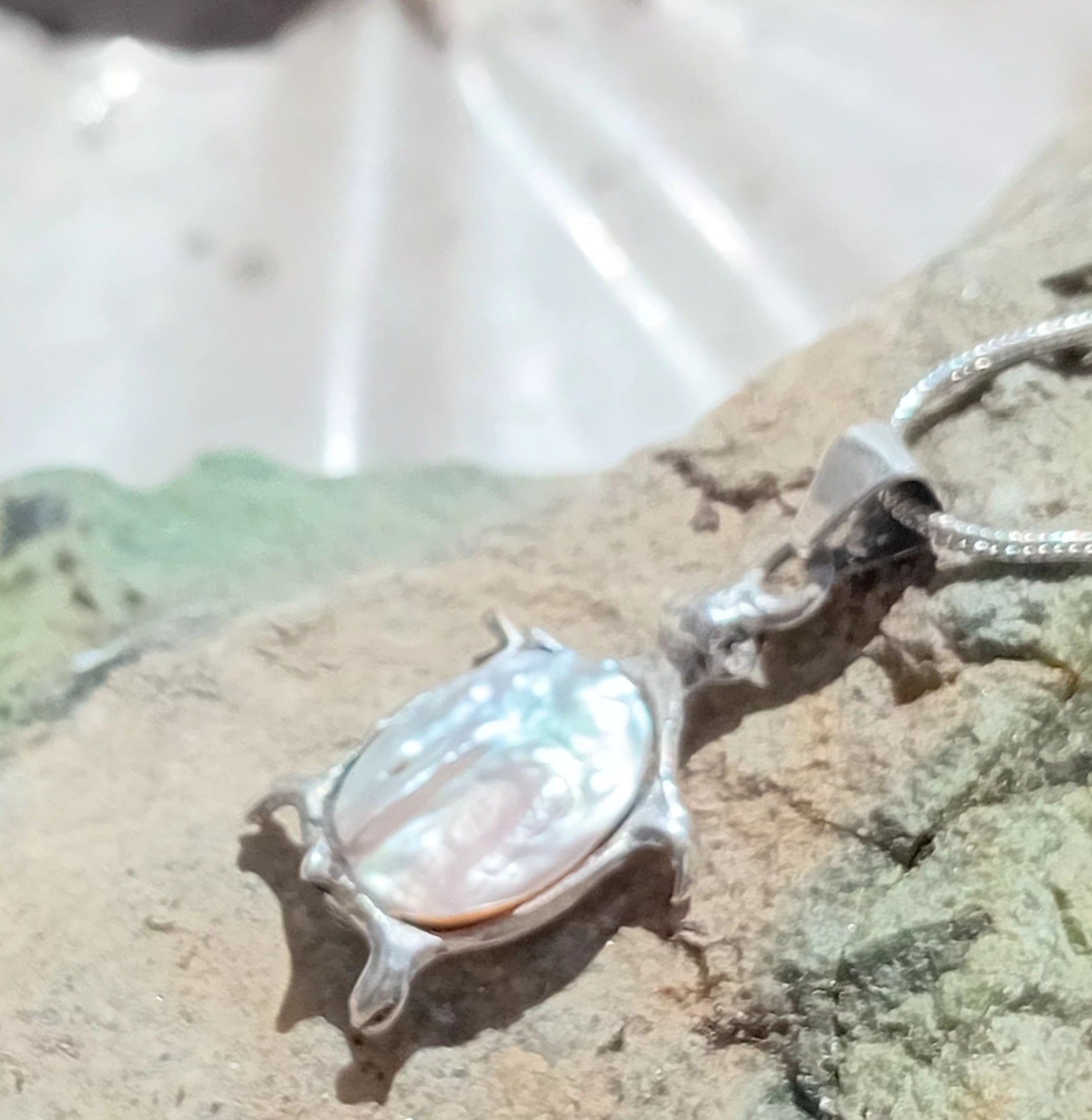 Colgante"Tortuguita"(plata 925/perla barroca) - Imagen 2