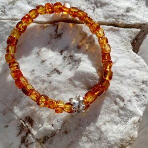 Pulsera"Pedacitos de sol"(ámbar y plata925)