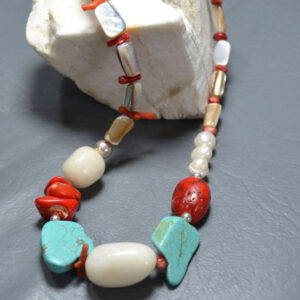 Collar"Arrecife"(plata925/nácar, coral,)