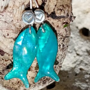 Aros plata 925 y resina "Peces"