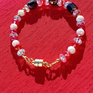 Pulsera cristales y ópalos "Fuego"
