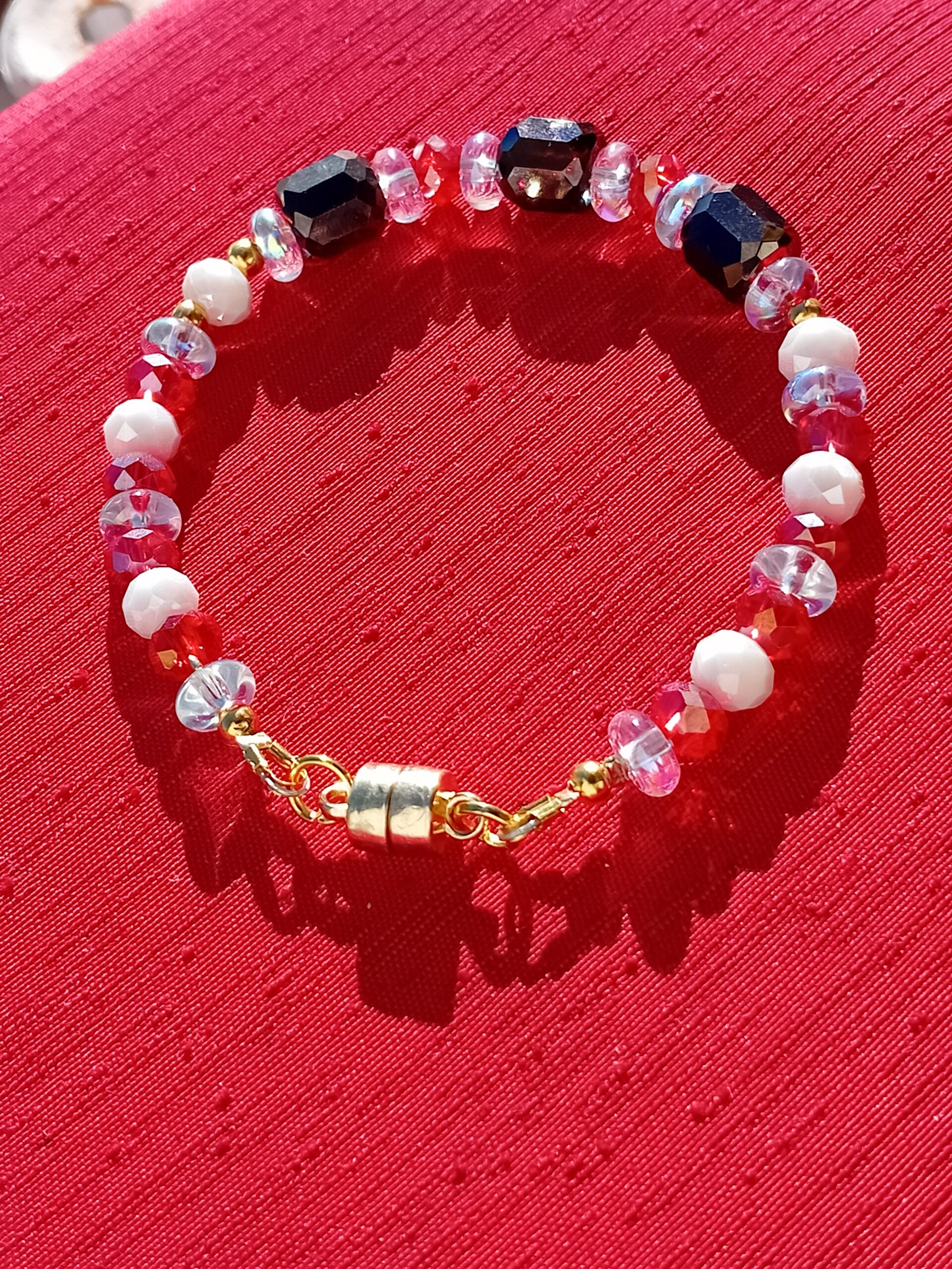Pulsera cristales y ópalos "Fuego"