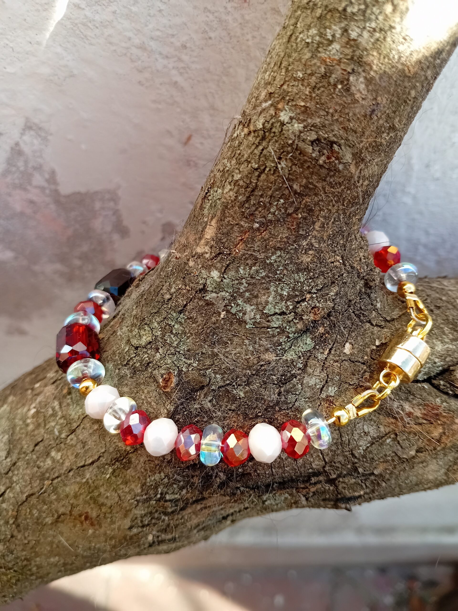 Pulsera cristales y ópalos "Fuego" - Imagen 2