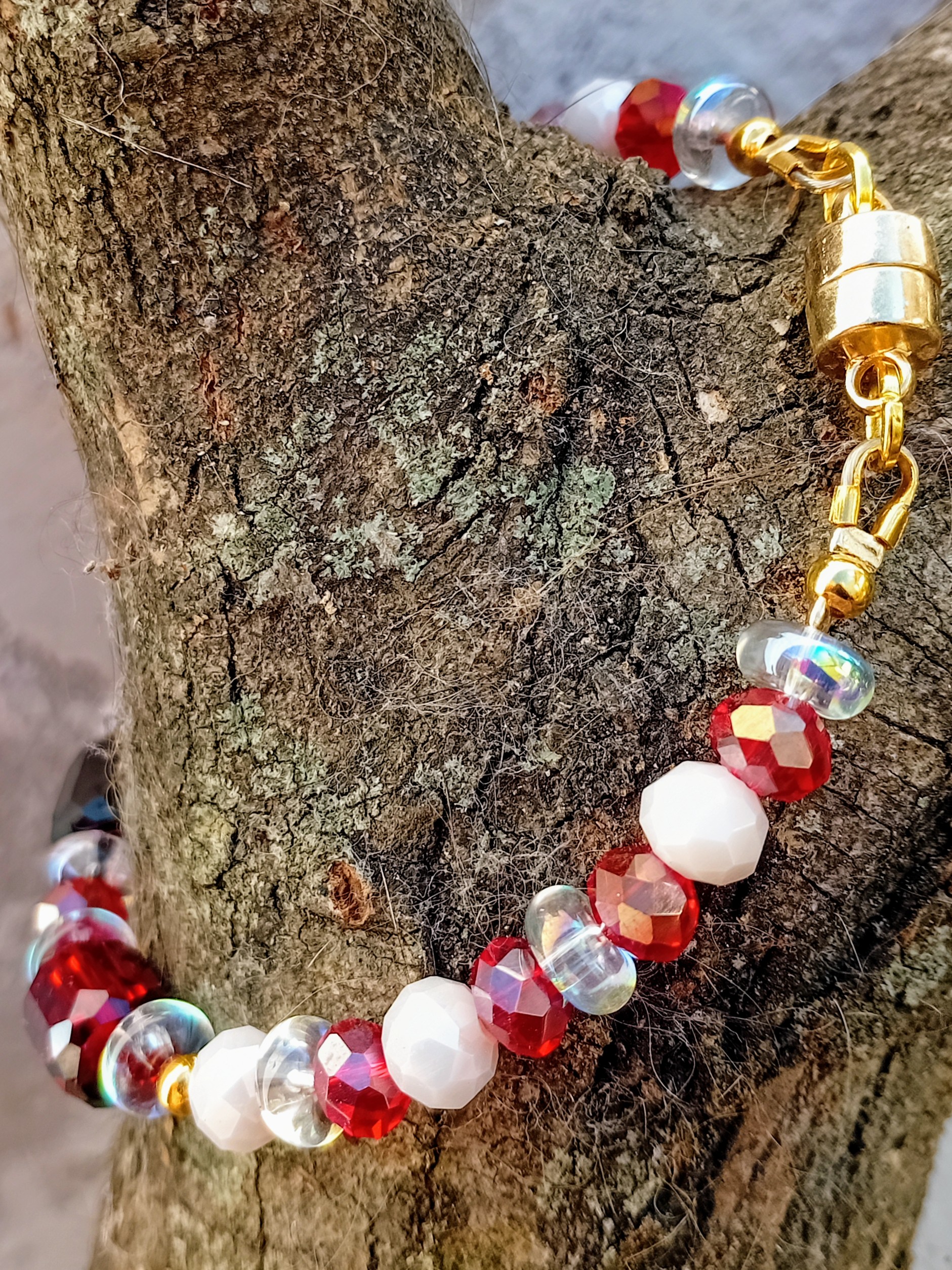 Pulsera cristales y ópalos "Fuego" - Imagen 3